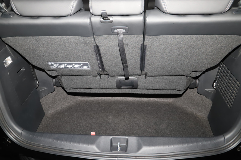 3列目シートまで使用する場合のラゲッジルームスペース。深さがある