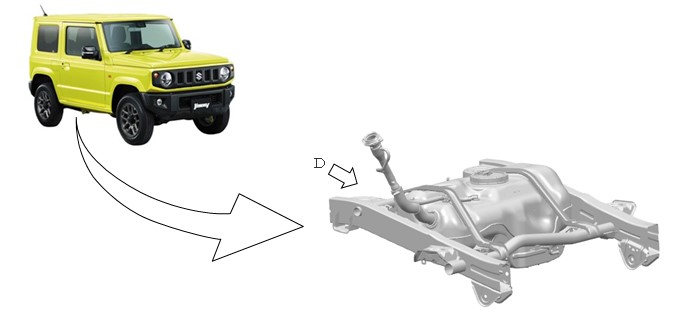燃料フィラーホースの改善箇所説明図