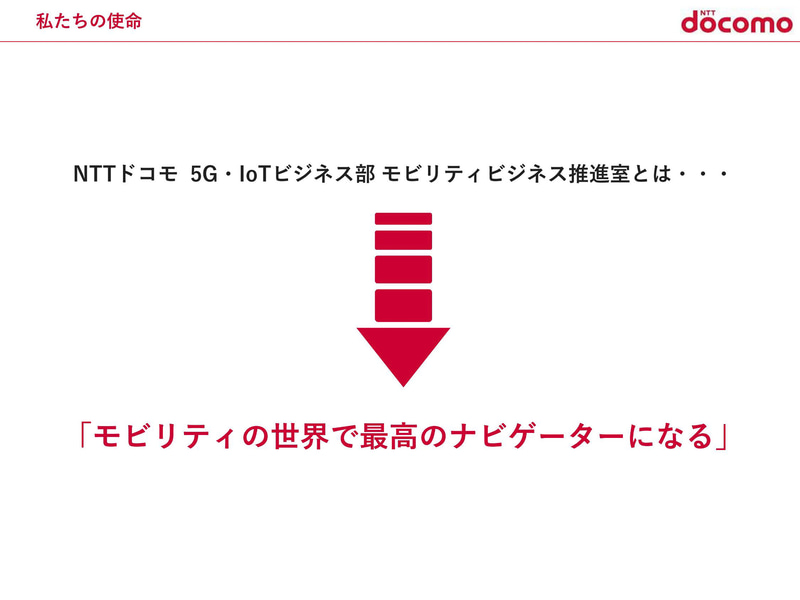 NTTドコモ 5G・IoTビジネス部 モビリティビジネス推進室のビジョン