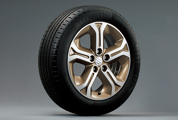 専用17インチアルミホイール（切削加工＆カッパーブラウン塗装）