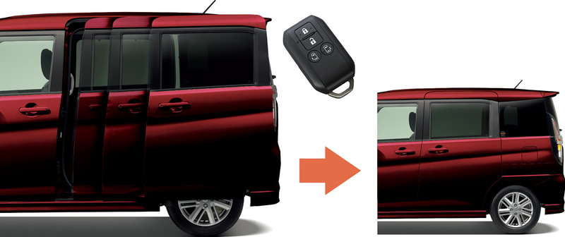 スズキの小型車初となる予約ロック機能を追加したパワースライドドアやスリムサーキュレーターを採用