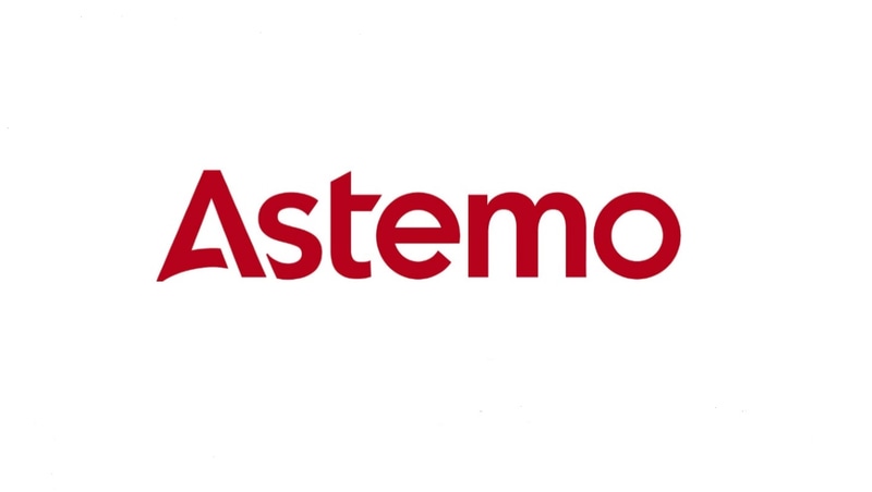 新会社「日立Astemo（アステモ）」ロゴ。AstemoはAdvanced Sustainable Technoligy for Mobility」の頭文字