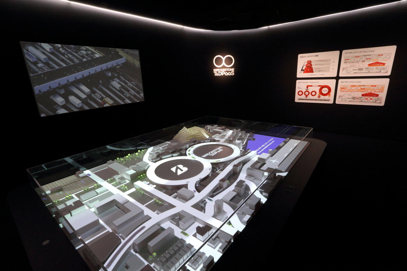 さまざまな分野のMaaSに対し、ブリヂストンが提供するビジネスプラットフォーム「Bridgestone T＆DPaaS」のコーナー