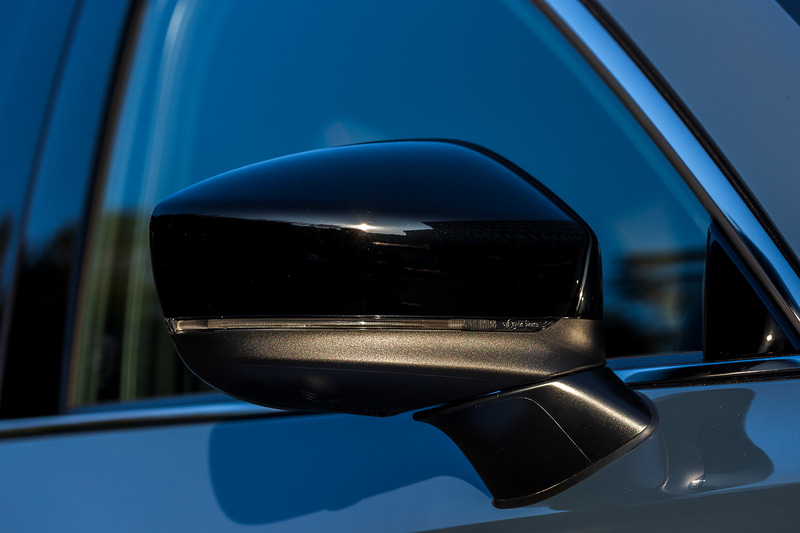 ブラック塗装されたドアミラー