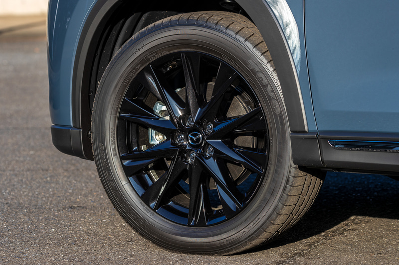 19インチホイールもブラックメタリック塗装が施される