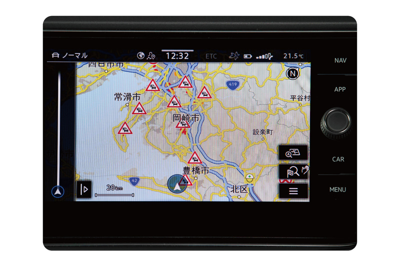 オンライン交通情報（インフォテイメント画面）のイメージ