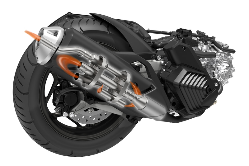 マフラー内部構造の最適化と排気抵抗の低減が図られた