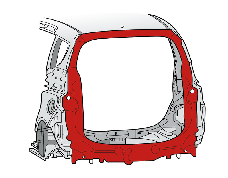 テールゲートの剛性を強化し、走行安定性を向上。乗員の安全にも寄与する