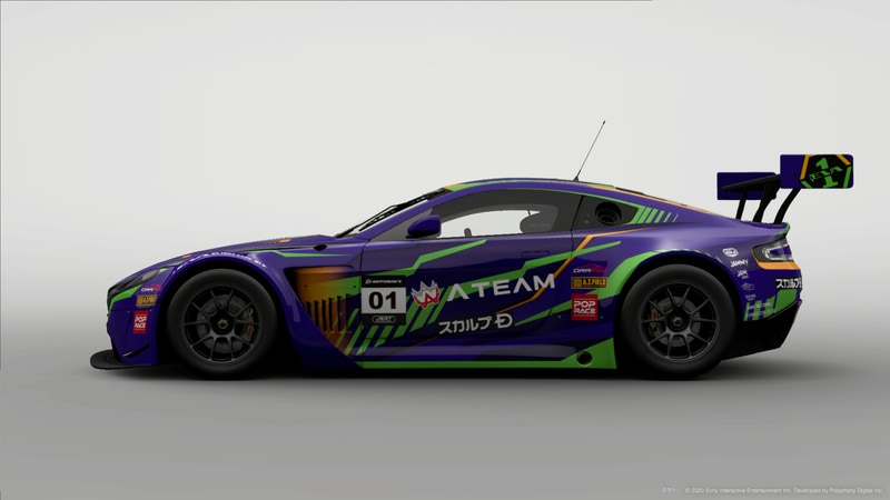 エヴァンゲリオン初号機をイメージしたアストンマーティン V12 Vantage GT3©カラー