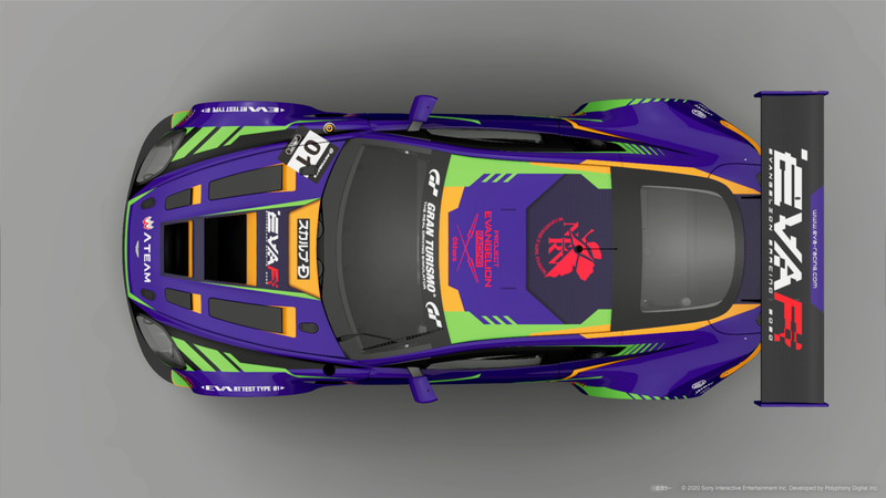 エヴァンゲリオン初号機をイメージしたアストンマーティン V12 Vantage GT3©カラー