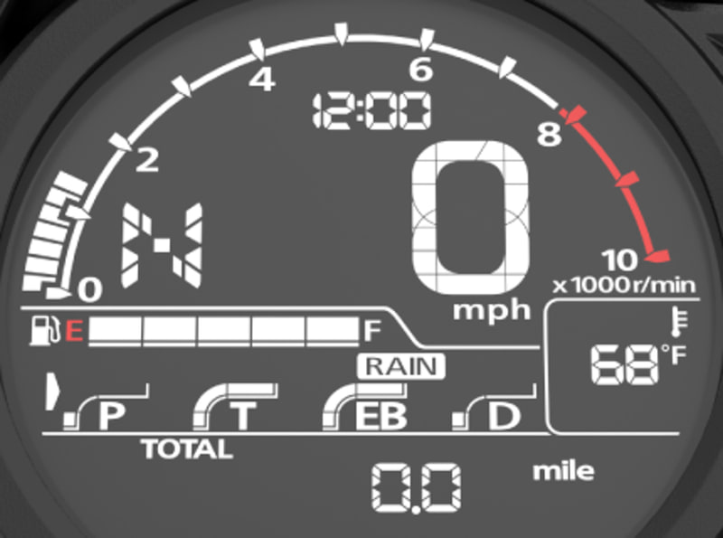 スロットルレスポンスや変速のショックを穏やかにすることで、滑りやすい路面や荒れた路面などでも運転の安心感を高めるレインモード