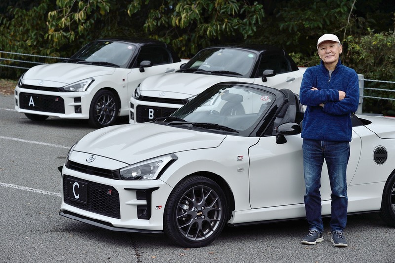 3台のコペンで比較試乗を実施した