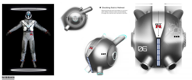 ドライバースーツとヘルメットのイメージ