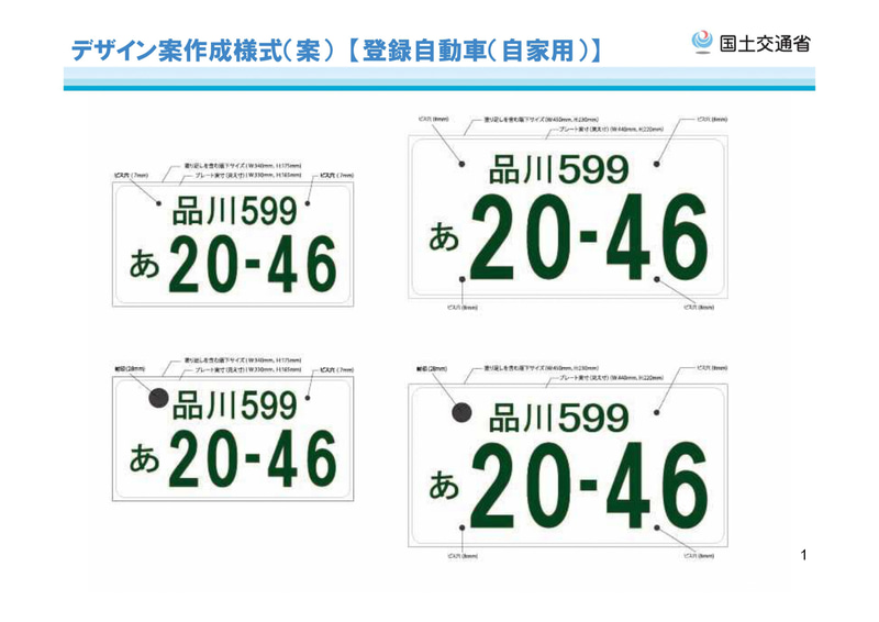 新たな全国版図柄入りナンバープレートデザイン案作成様式（案）