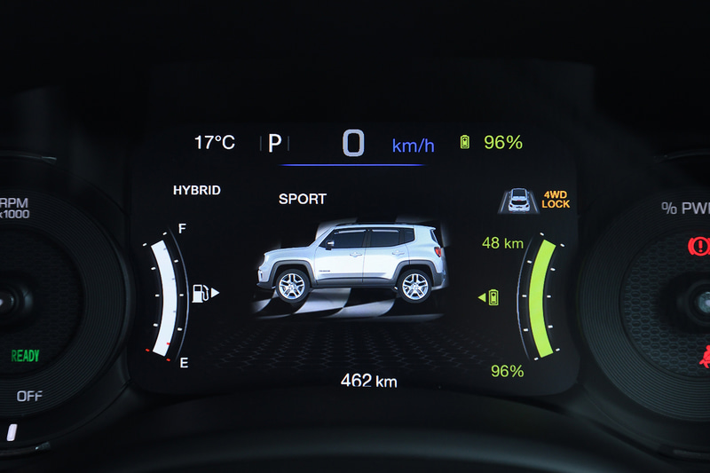 セレクテレインシステムを切り替えるとメーター内にアニメーションが表示される