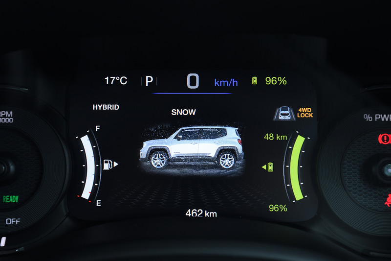 セレクテレインシステムを切り替えるとメーター内にアニメーションが表示される