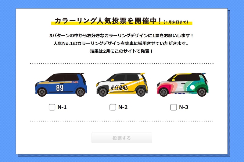 ホンダアクセスの東京オートサロン2021特設サイトではカラーリングデザインの人気投票を1月31日まで実施している。あなたの好きなデザインは？