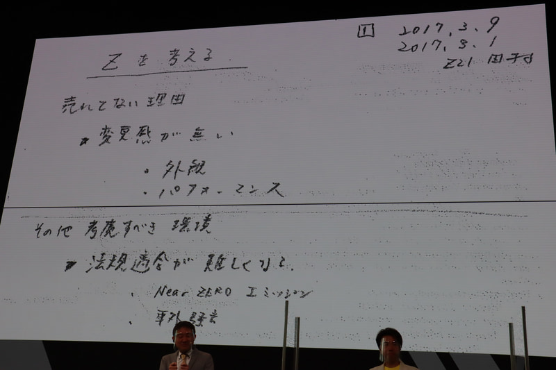 2017年に田村氏が書いた、新しいフェアレディZについて考えるメモ