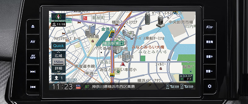 大画面で使いやすいナビゲーション