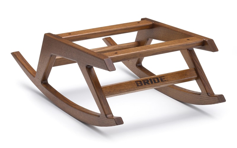 ロッキングチェアベース エンペラー。サイズ：438×830×265mm（幅×奥行×高さ）、重量：3.96kg、材質：高級オーク材 / 染色ウレタン塗装