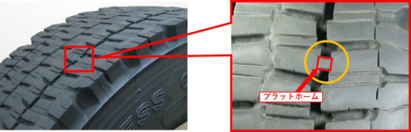 冬用タイヤの使用限度の目安となるプラットホーム