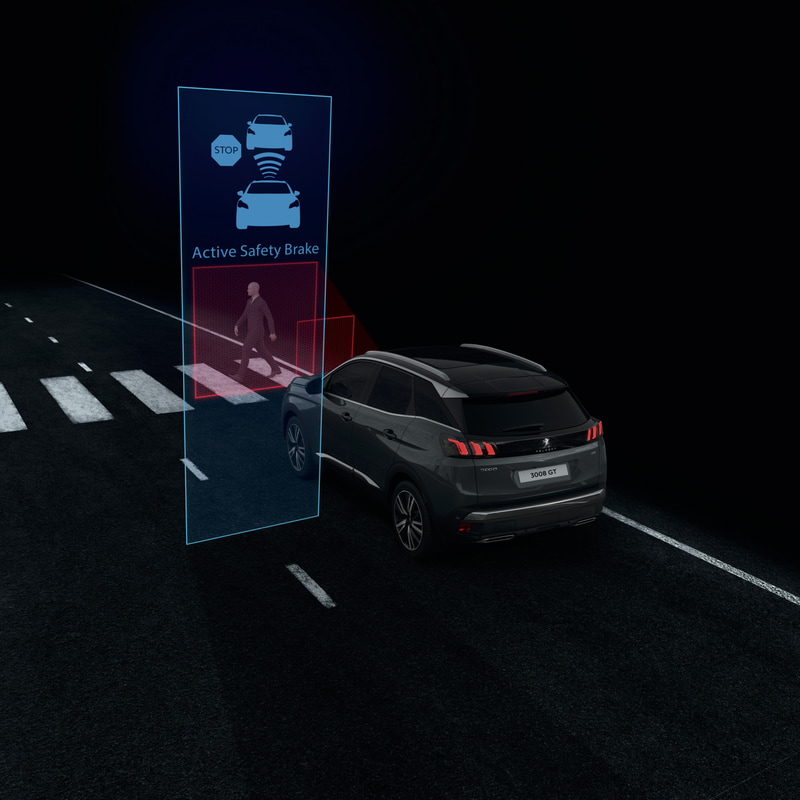 「アクティブセーフティブレーキ」508同様のプジョー最新世代アクティブセーフティブレーキ。自動車、二輪車、歩行者、夜間検知に対応