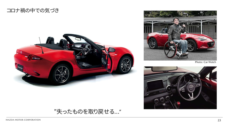 ヒントになったのは「ロードスター」の手動運転装置開発の際のコメント