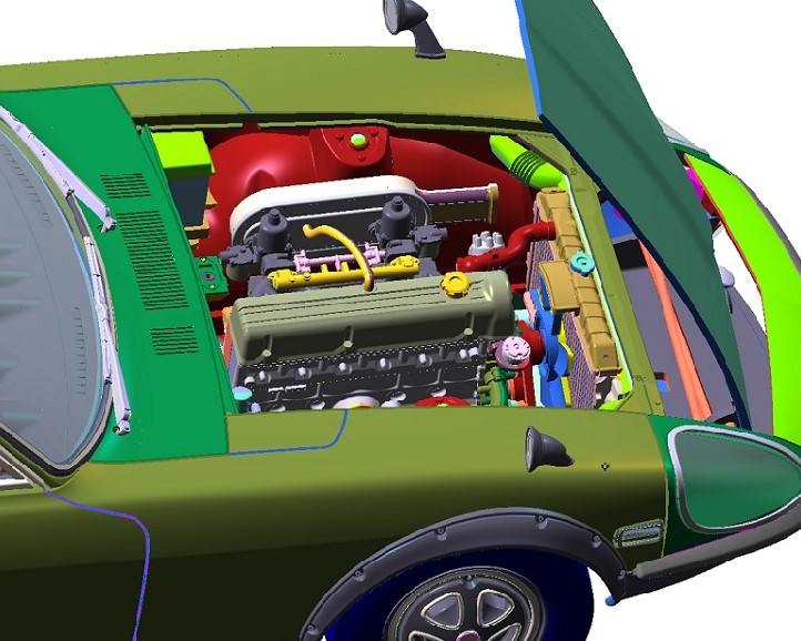 ボンネットはヒンジが付き可動する構造に