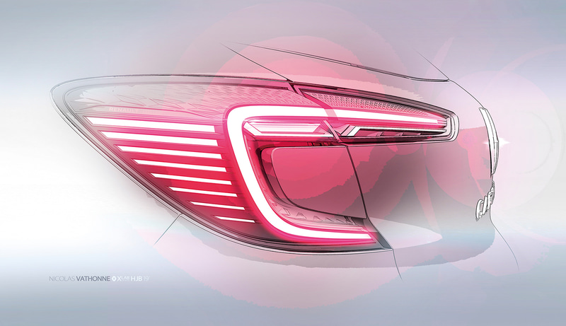 ヘッドライトとテールランプのデザイン画