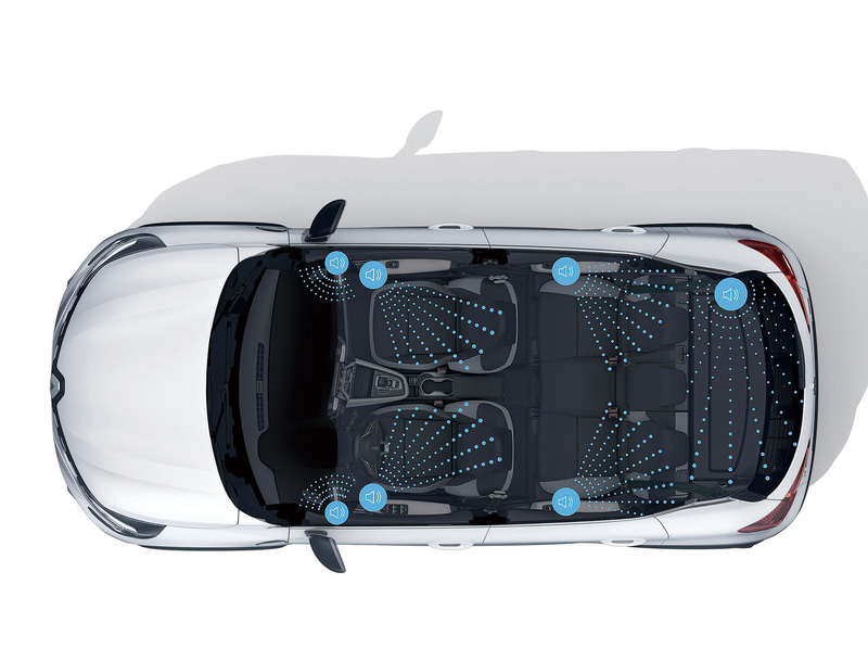 サブウーファーを含む9つのスピーカーで構成されている「Fresh Air Speaker」