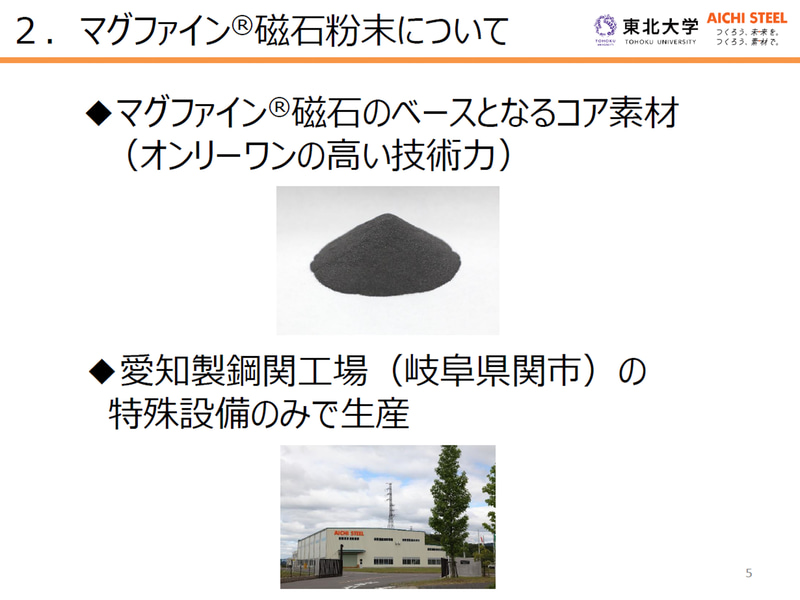 愛知製鋼の磁粉である「マグファイン」