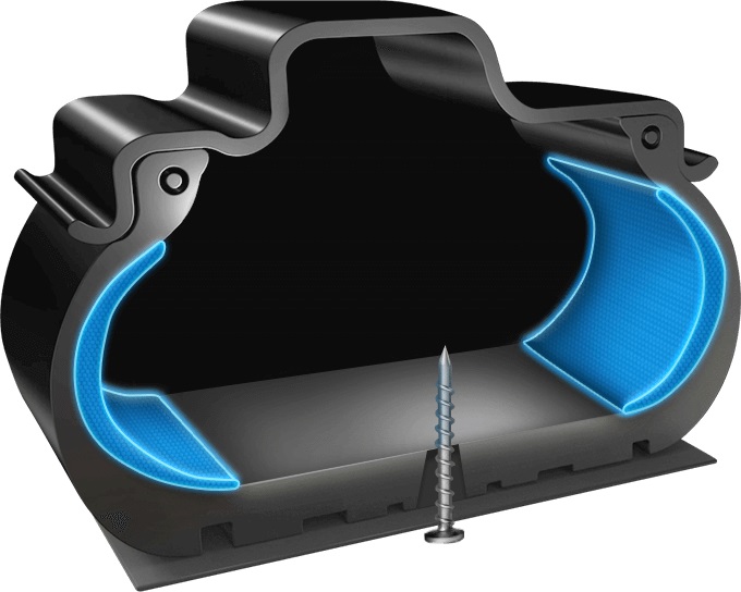 ランフラットタイヤはタイヤの空気が抜けて、膨張圧が急激に低下した場合でも安全に運転を継続可能