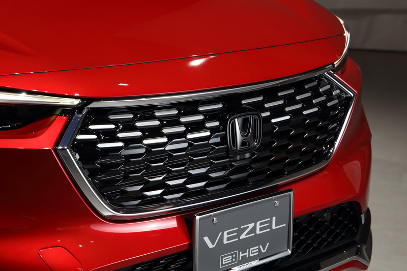 顔つきを大きく変えるフロントグリル。メッシュ形状でシルバー加飾のフレームが付く。カジュアルスタイルでは加飾部分がカッパーブラウンとなる