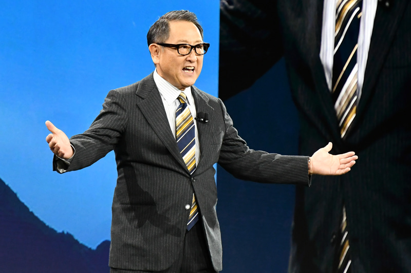 CES 2020でウーブン・シティを発表するトヨタ自動車株式会社 代表取締役社長 豊田章男氏