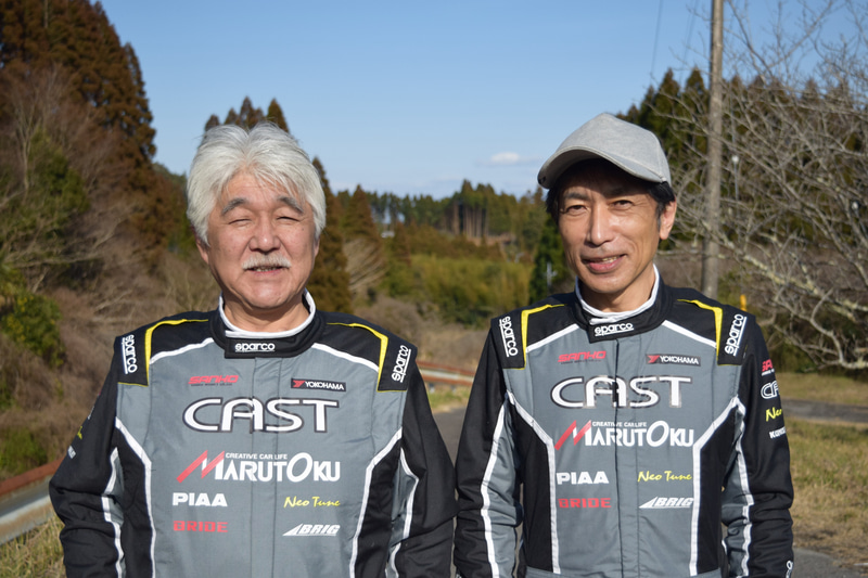 CAST RACING SANKOのドライバーを務める株式会社 サンコーワークス 代表取締役 喜多見孝弘選手、コ・ドライバーの日産自動車 グローバルデザイン本部勤務の木原雅彦選手