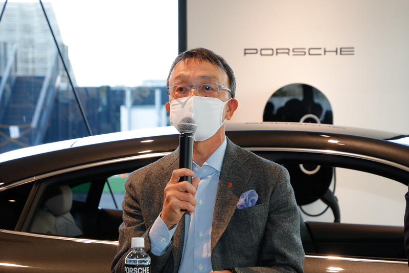 2015年にミッションEがフランクフルトショーで発表されたことを契機にタイカンをチョイス。最新のポルシェが最良のポルシェであることをこれから体感できることを楽しみにしているという