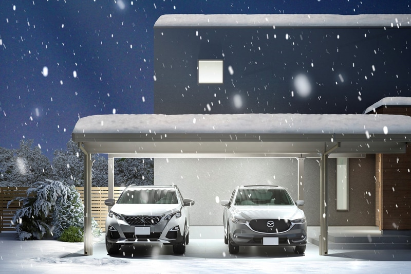 台風や大雪などの自然災害から愛車を守るカーポート