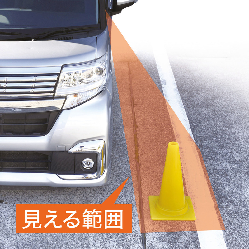 助手席側の死角が運転席から見える