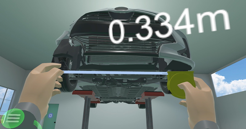 メジャーを用いての測量や損傷箇所を撮影している様子