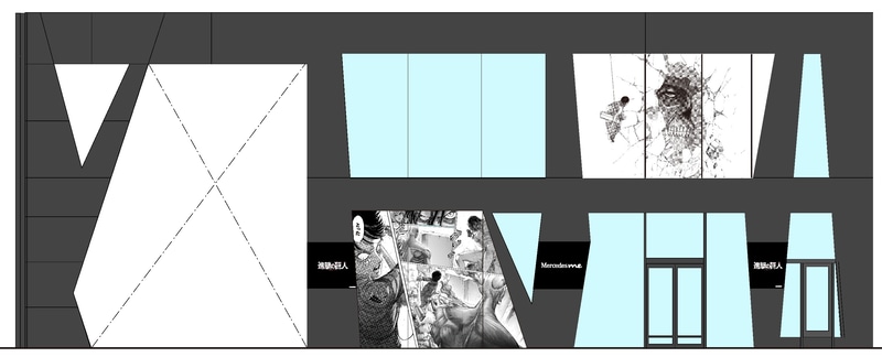 イベント期間中は施設は進撃の巨人の世界観に包まれる