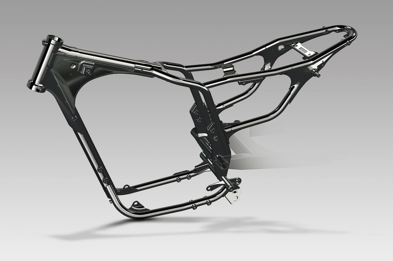 新設計のセミダブルクレードル形式のフレーム