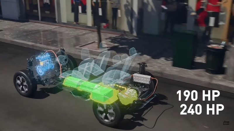 プラグインハイブリッドモデル「4xe」は後部に11.4kWhのバッテリーを搭載。0-100km/h加速は約7.5秒（バージョンによって異なる）。EV走行では最高速度が130km/h、ハイブリッドモードでは200km/hとなる。フル充電での航続走行距離は47～49km