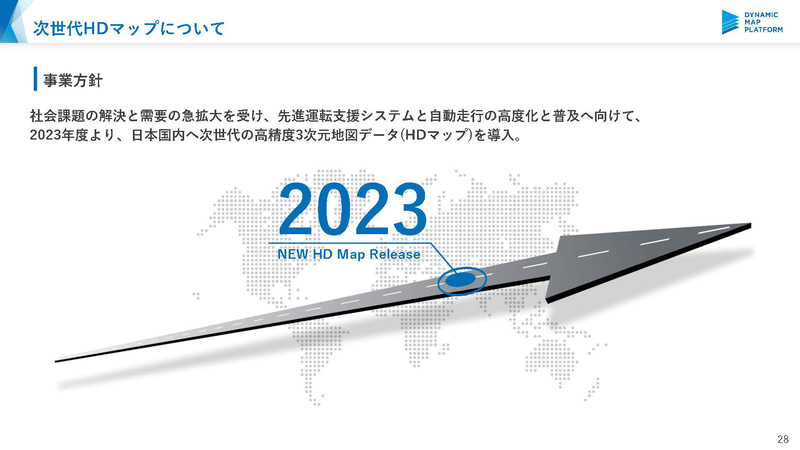 次世代の高精度3次元地図データを2023年度から順次投入（出典：ダイナミックマップ基盤）