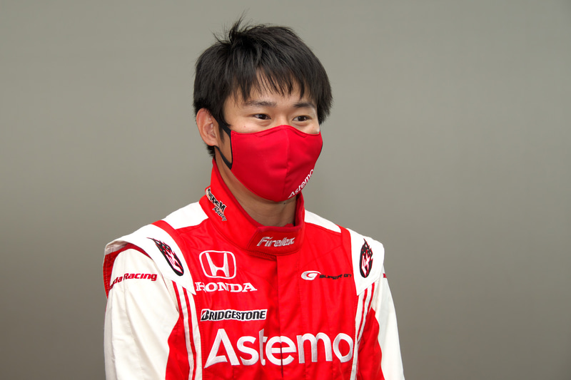17号車 Astemo NSX-GTをドライブする塚越広大選手（2021年3月14日チーム発表会）