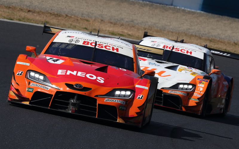 GT500を優勝した14号車 ENEOS X PRIME GR Supra（大嶋和也/山下健太組、BS）。ルーキーレーシングとして初優勝