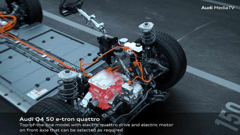 Q4 50 e-tron quattroは前後モーターと77kWhのバッテリー