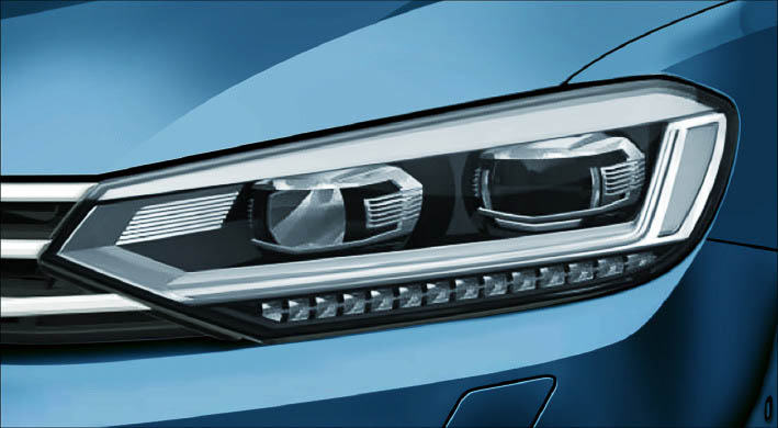 Highline、R-Lineにオプション設定されるLEDヘッドライト（ダイナミックコーナリングライト付）