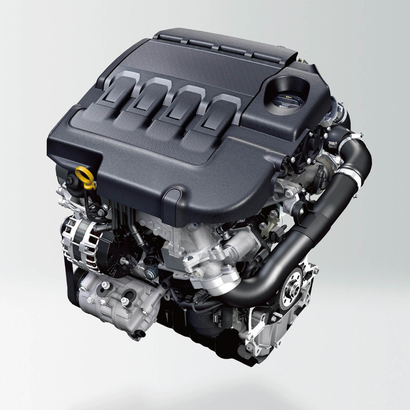 最高出力110kW（150PS)/5000-6000rpm、最大トルク250Nm（25.5kgfm）/1500-3500rpmを発生する直列4気筒DOHC 1.5リッターターボエンジン「1.5 TSI」