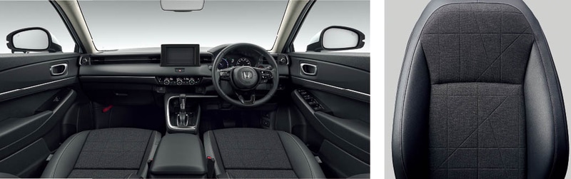 e：HEV Z（2WD）のインテリア。シートはプライムスムース×ファブリックのコンビシート（ブラック）