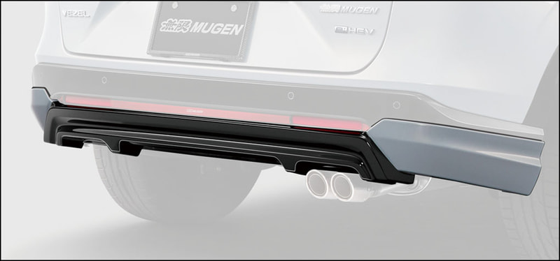 ボディカラーとツヤ有りブラック塗装の2トーンカラーでリアスタイリングにスポーティーな印象を演出するリアアンダースポイラー。真空成型のPPE製。カラード仕上げ（7万7000円）および未塗装（6万6000円）を設定